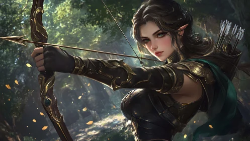 Forest-born elf ranger freezes time with a single arrow