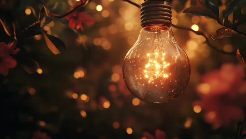 Garden twilight bulb glows like a captured constellation.