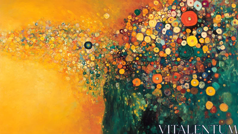 Abstract Floral Explosion in Vibrant Colors, Modern Art Style.