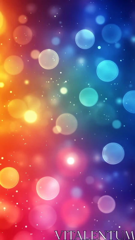 Defocused multicolor bokeh gradient with soft luminous circles