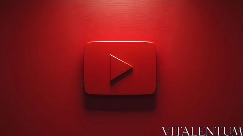 YouTube play button logo in bold 3D style on vibrant red background.