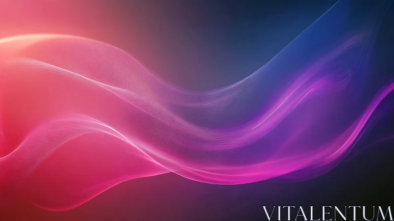 Gentle Neon Waves Glowing Across a Dreamy Night Sky.