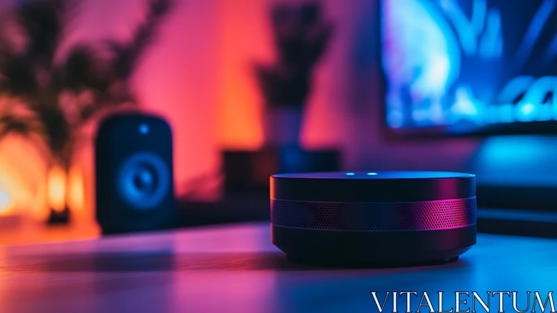 Smart Speaker System in Neon Ambient Environment.
