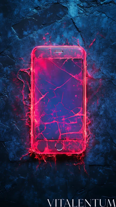 Neon Rupture: Digital Artifact Ablaze.