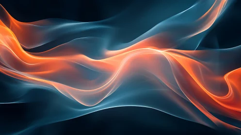 Parametric orange energy ribbons over teal spectral waves