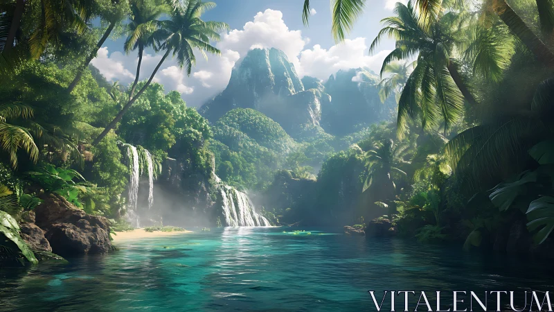 Emerald Paradise Awakens Where Cascades Meet Towering Peaks.