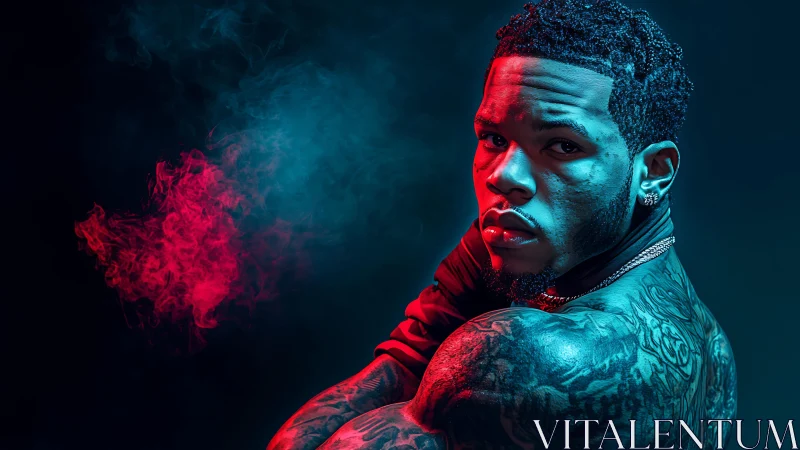 Neon Reverie: Portrait of Chromatic Intensity.