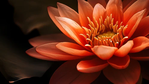 Molten Petals Unfurl: Sunset Lotus in Liquid Reverie.