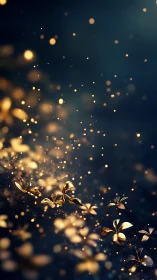 Digital painting of luminous golden butterflies in motion.