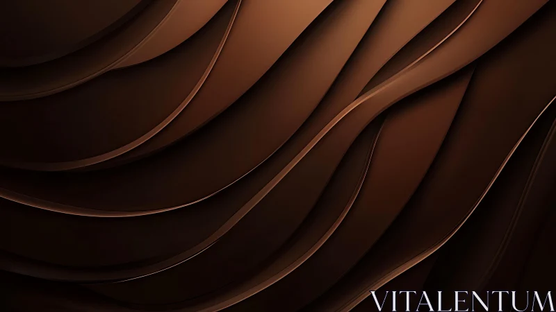 Elegant Abstract Brown Wave Pattern with Smooth Curves.