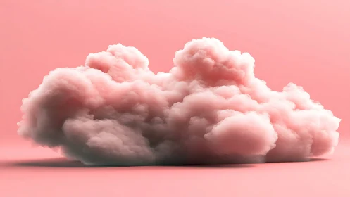 Soft volumetric pink cloud rendered on minimal backdrop