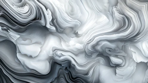 Layered monochrome abstract waves with flowing contours.