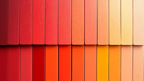 Vertical gradient panels in warm red to peach tones.