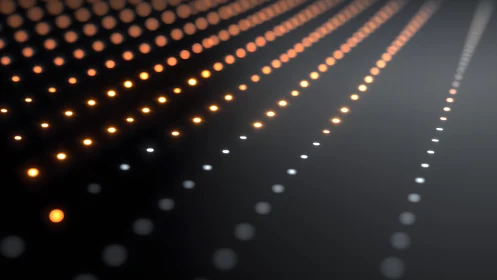 Glowing Orange and White Dots in Abstract Digital Art Style.