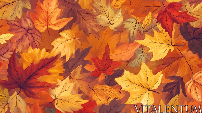 Amber leaf cascade swirling in a glowing autumn daydream.