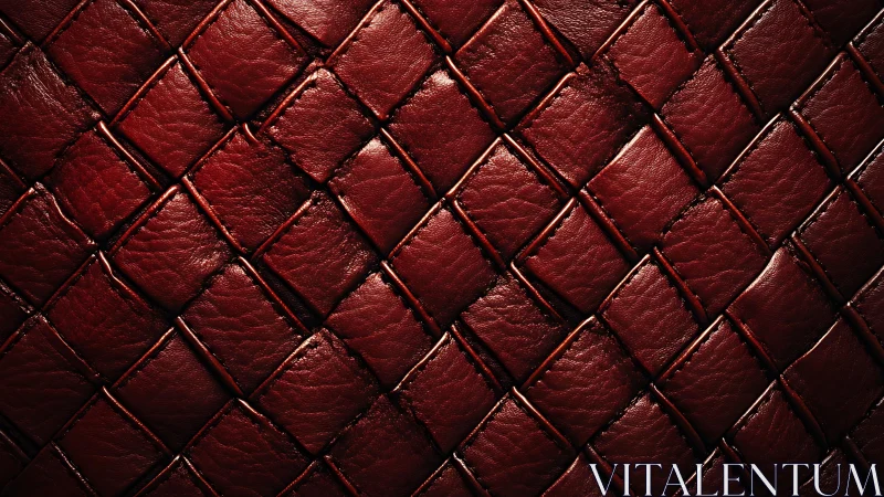 Luxurious dark red woven leather texture in close-up detail.