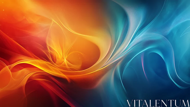 Swirling ribbons of warm fire and cool water dance together