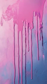 Neon pink drips cascade over cool violet texture. Period.