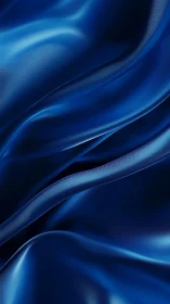 Deep blue satin folds form smooth abstract draped surface