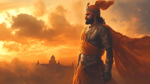 Sun-draped warrior prince claims the cloud-kissed horizon