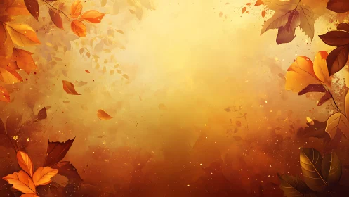 Digital illustration shows autumn leaves framing warm backdrop