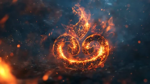 Fiery Infinity Symbol Rendered with Luminous Particle Effects