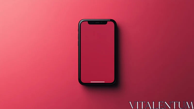 Minimalist iPhone with Notch Display Against Rose Gradient Background