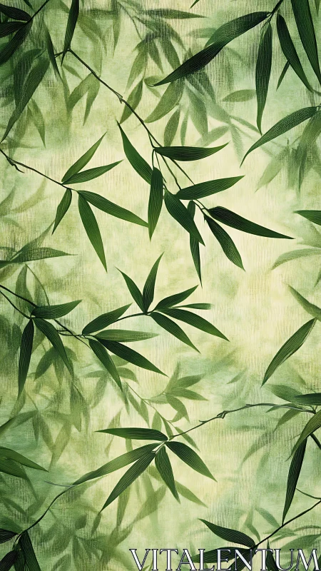 Layered bamboo foliage rendered as textured digital painting