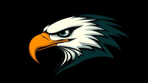 Bold eagle head illustration with sharp lines and modern style.