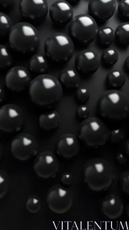 Glossy black spheres render a minimal volumetric depth study