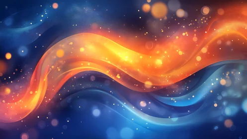 Aurora rivers of fire and ice weaving through a cosmic sea.