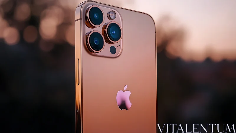 iPhone 13 Pro in Rose Gold Against Sunset