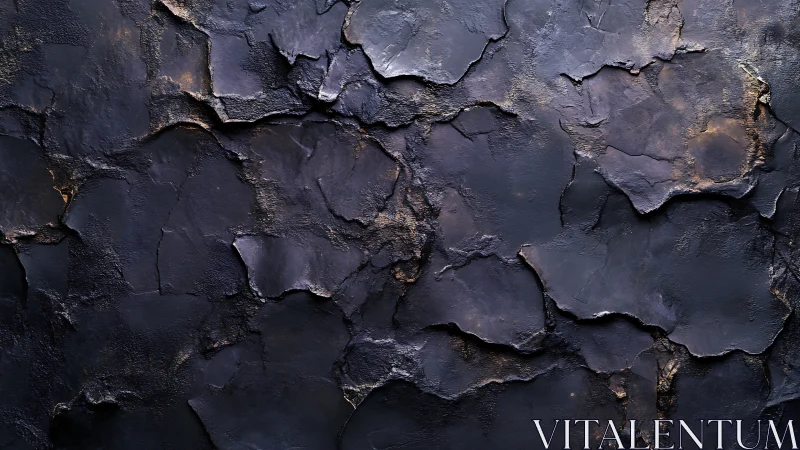 Textured charcoal wall surface with layered cracked relief detail.
