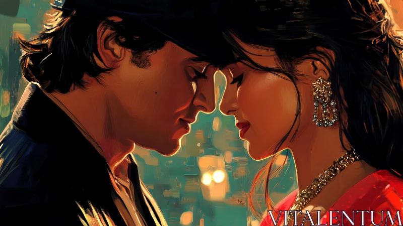 Neon Intimacy: Digital Portrait Study in Chromatic Contrast.