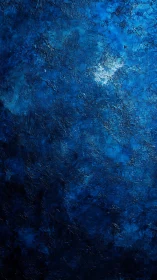 Textured ultramarine abstract field with impasto depth and light