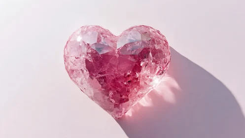Crystalline Heart: Pink Gemstone Symbol of Love and Light.