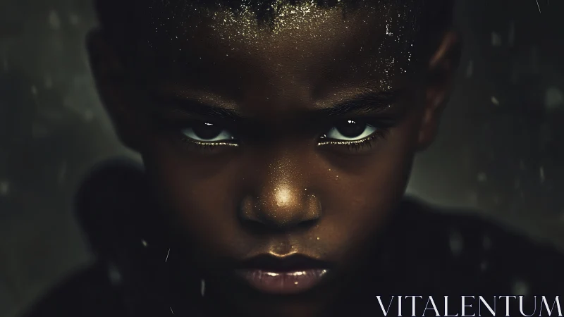 Luminous gaze and golden light illuminate a captivating portrait.