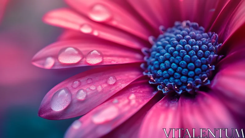 Macro hydrophilic petals with cyan capitulum microstructure.