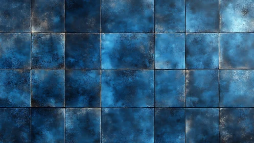 Deep Blue Textured Ceramic Tiles in Modern Abstract Style.