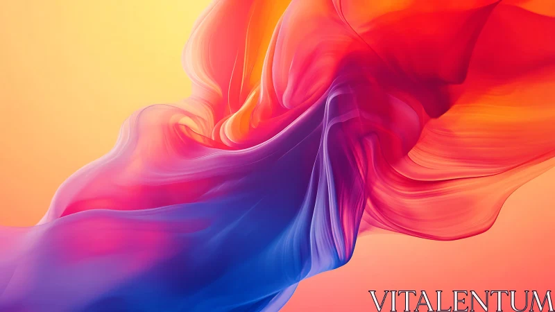 Fluid chromatic ribbon forms dynamic abstract gradient flow