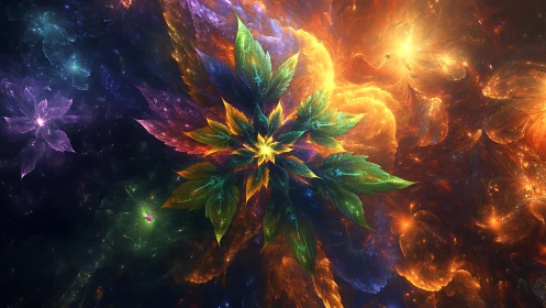 Cosmic petals whirl outward, rewriting the night in color