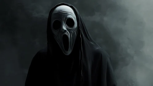 Midnight wraith leans from the fog, screaming in silence