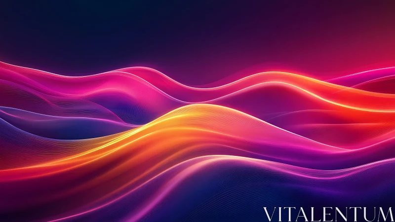 Luminous neon waves flow across deep gradient horizon