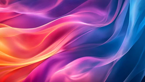 Colorful translucent wave layers flow across digital canvas