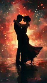 Passionate Silhouette: Love Burning Bright.