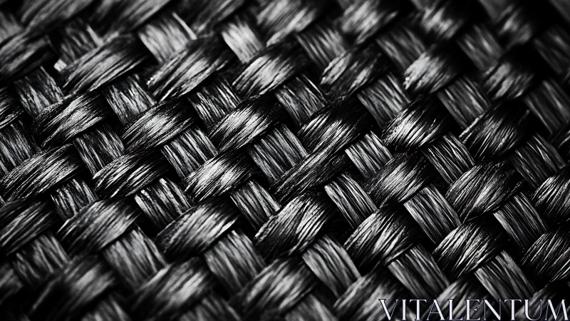 Interwoven dark fibers create bold geometric basket texture.