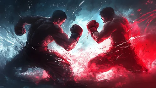 Clash of Titans: Red and Blue Boxing Powers.