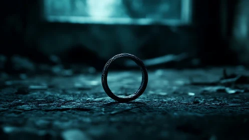 Lonely tarnished ring quietly patrols a cold abandoned floor