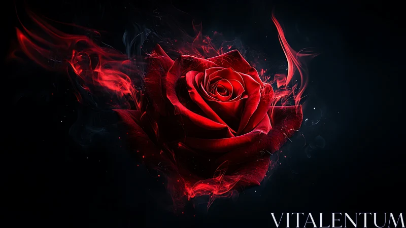 Crimson Rose Erupts with Electric Phantom Fire