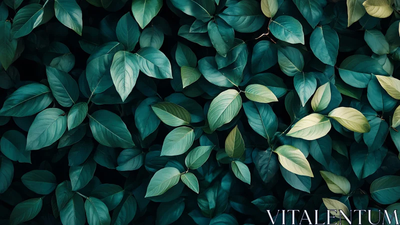 Lush green leaves creating a soothing natural backdrop.